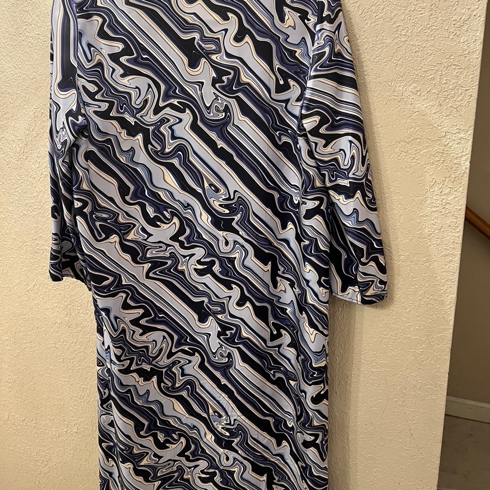Dice Kayek ~ Paris Luxury Silk Abstract Print Midi Dress EU 36 US 4 - Picture 3 of 4